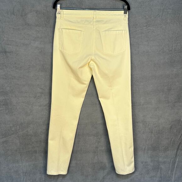 J Mclaughlin Pants Womens 6 Pale Yellow Lexi Jeans Pockets Stretch Casual Preppy - Picture 5 of 13